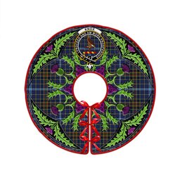 ScotsTee Shop Scottish Knox Clan Crest Tartan Christmas Tree Skirt Scottish Thistle Design