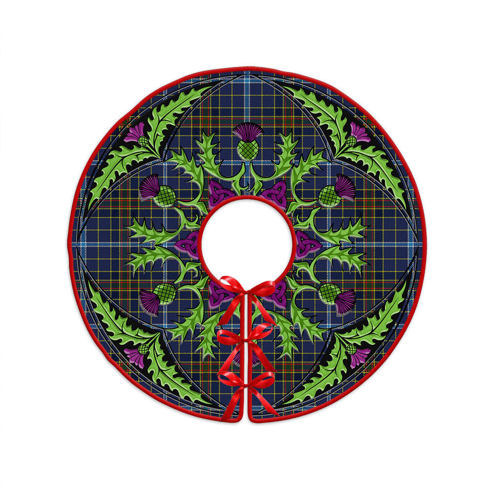ScotsTee Shop Scottish Knox Clan Crest Tartan Christmas Tree Skirt Scottish Thistle Design