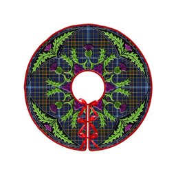 ScotsTee Shop Scottish Knox Clan Crest Tartan Christmas Tree Skirt Scottish Thistle Design