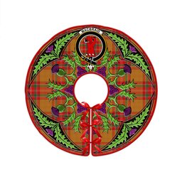 ScotsTee Shop Scottish MacBrair Modern Clan Crest Tartan Christmas Tree Skirt Scottish Thistle Design