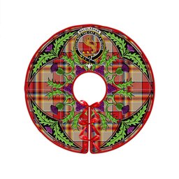 ScotsTee Shop Scottish MacGlashan Modern Clan Crest Tartan Christmas Tree Skirt Scottish Thistle Design