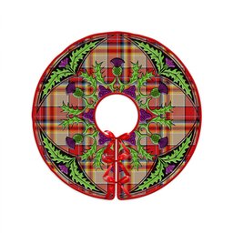 ScotsTee Shop Scottish MacGlashan Modern Clan Crest Tartan Christmas Tree Skirt Scottish Thistle Design