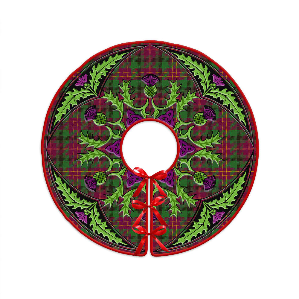 ScotsTee Shop Scottish Leighton Modern Clan Crest Tartan Christmas Tree Skirt Scottish Thistle Design