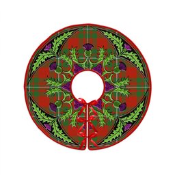 ScotsTee Shop Scottish MacGregor (Gregor) Ancient Clan Crest Tartan Christmas Tree Skirt Scottish Thistle Design
