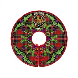 ScotsTee Shop Scottish MacPherson Modern Clan Crest Tartan Christmas Tree Skirt Scottish Thistle Design