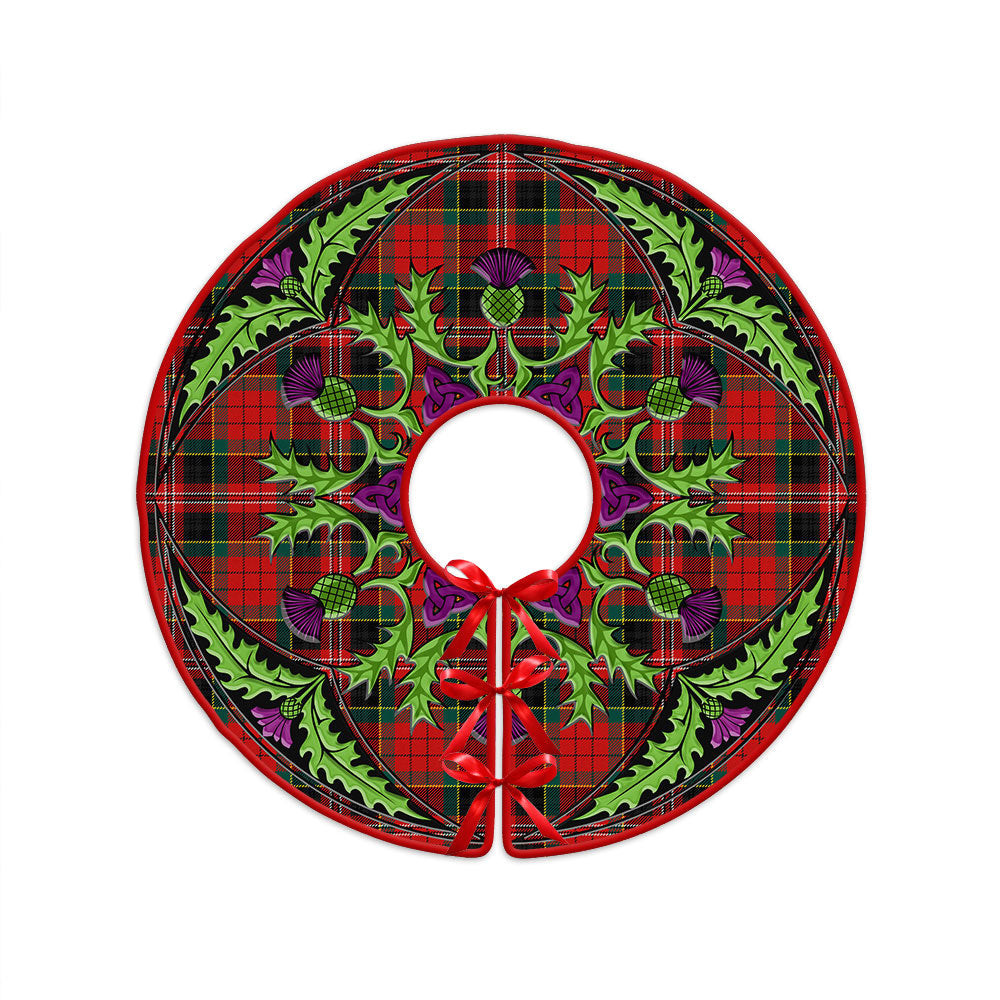 ScotsTee Shop Scottish MacPherson Modern Clan Crest Tartan Christmas Tree Skirt Scottish Thistle Design