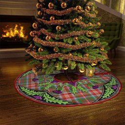 ScotsTee Shop Scottish Ritchie Ancient Clan Crest Tartan Christmas Tree Skirt Scottish Thistle Design