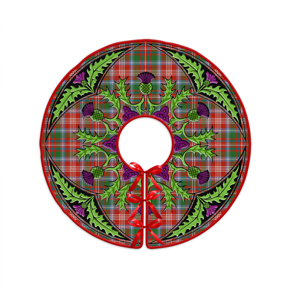 ScotsTee Shop Scottish Ritchie Ancient Clan Crest Tartan Christmas Tree Skirt Scottish Thistle Design