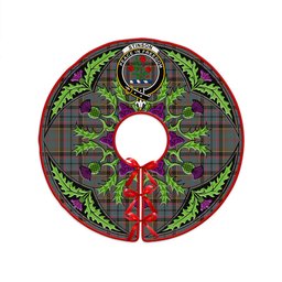 ScotsTee Shop Scottish Stinson (Stephenson Stevenson) Weathered Clan Crest Tartan Christmas Tree Skirt Scottish Thistle Design