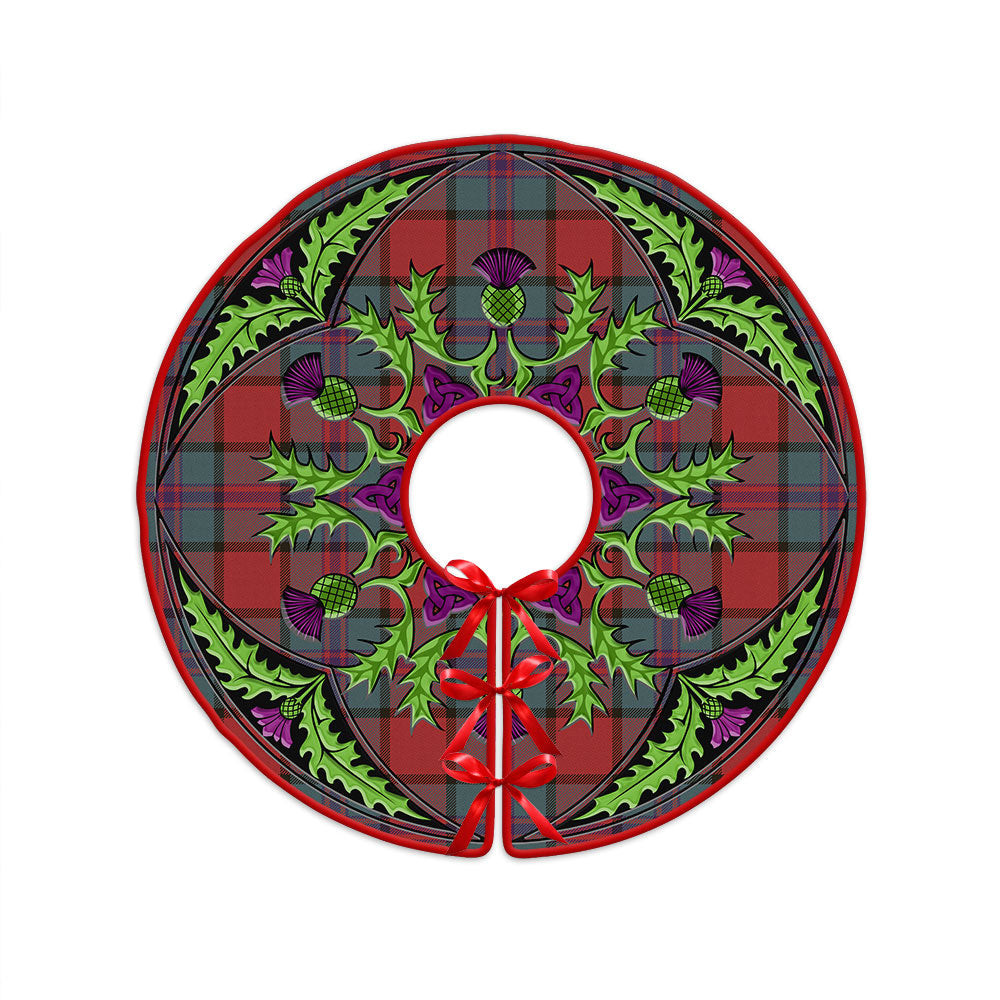 ScotsTee Shop Scottish Plummer Weathered Clan Crest Tartan Christmas Tree Skirt Scottish Thistle Design