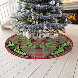 ScotsTee Shop Scottish Muirhead Weathered Clan Crest Tartan Christmas Tree Skirt Scottish Thistle Design