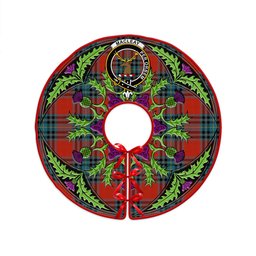 ScotsTee Shop Scottish MacLeay Ancient Clan Crest Tartan Christmas Tree Skirt Scottish Thistle Design