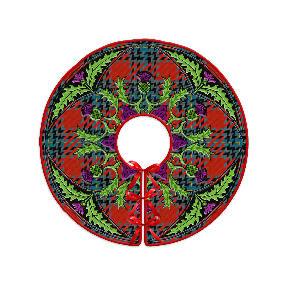 ScotsTee Shop Scottish MacLeay Ancient Clan Crest Tartan Christmas Tree Skirt Scottish Thistle Design