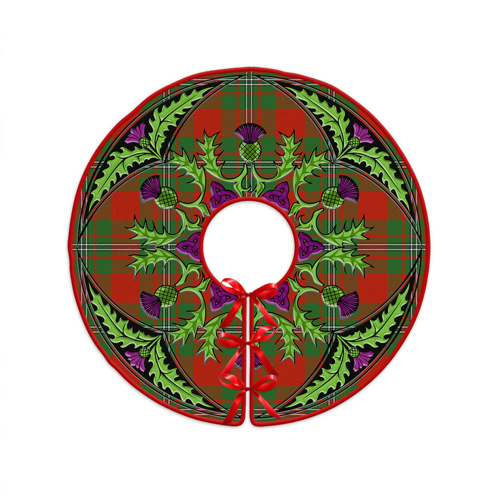 ScotsTee Shop Scottish Strang Ancient Clan Crest Tartan Christmas Tree Skirt Scottish Thistle Design