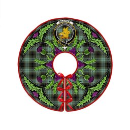 ScotsTee Shop Scottish MacIver Ancient Clan Crest Tartan Christmas Tree Skirt Scottish Thistle Design
