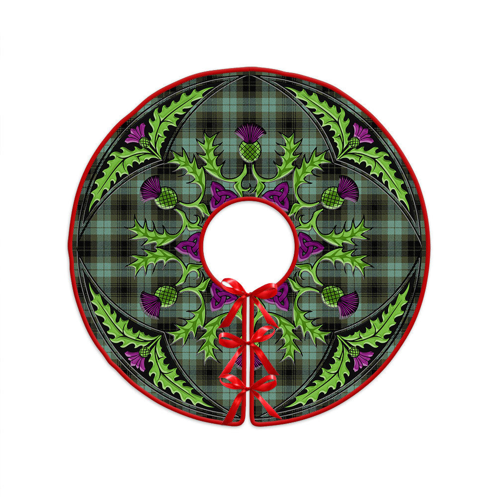 ScotsTee Shop Scottish MacIver Ancient Clan Crest Tartan Christmas Tree Skirt Scottish Thistle Design