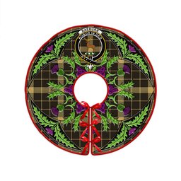 ScotsTee Shop Scottish Raeburn Weathered Clan Crest Tartan Christmas Tree Skirt Scottish Thistle Design