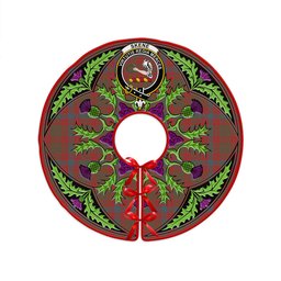 ScotsTee Shop Scottish Skene Weathered Clan Crest Tartan Christmas Tree Skirt Scottish Thistle Design