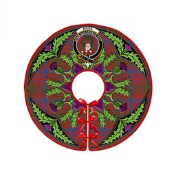 ScotsTee Shop Scottish Ross Ancient Clan Crest Tartan Christmas Tree Skirt Scottish Thistle Design