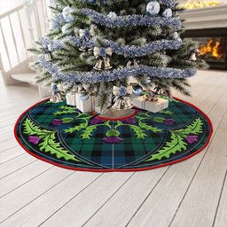 ScotsTee Shop Scottish MacKirdy Modern Clan Crest Tartan Christmas Tree Skirt Scottish Thistle Design