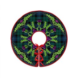 ScotsTee Shop Scottish MacKirdy Modern Clan Crest Tartan Christmas Tree Skirt Scottish Thistle Design