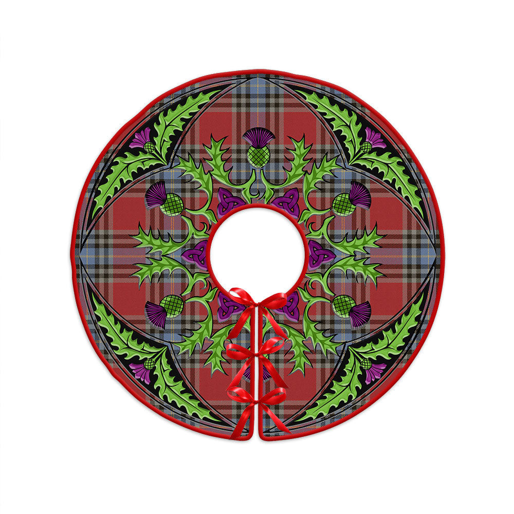 ScotsTee Shop Scottish MacLeay Weathered Clan Crest Tartan Christmas Tree Skirt Scottish Thistle Design