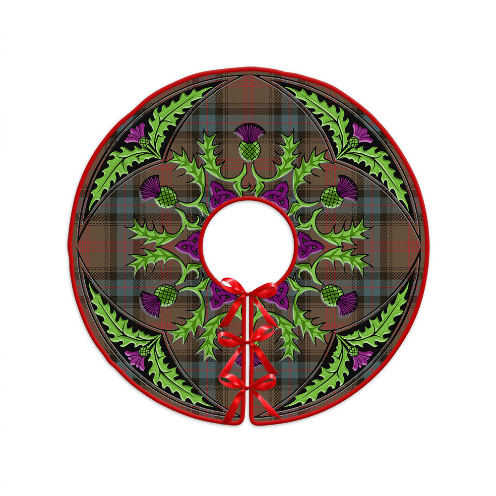 ScotsTee Shop Scottish Park Weathered Clan Crest Tartan Christmas Tree Skirt Scottish Thistle Design