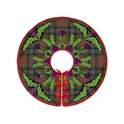 ScotsTee Shop Scottish Park Weathered Clan Crest Tartan Christmas Tree Skirt Scottish Thistle Design