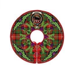 ScotsTee Shop Scottish Nisbet (Nisbit) Ancient Clan Crest Tartan Christmas Tree Skirt Scottish Thistle Design