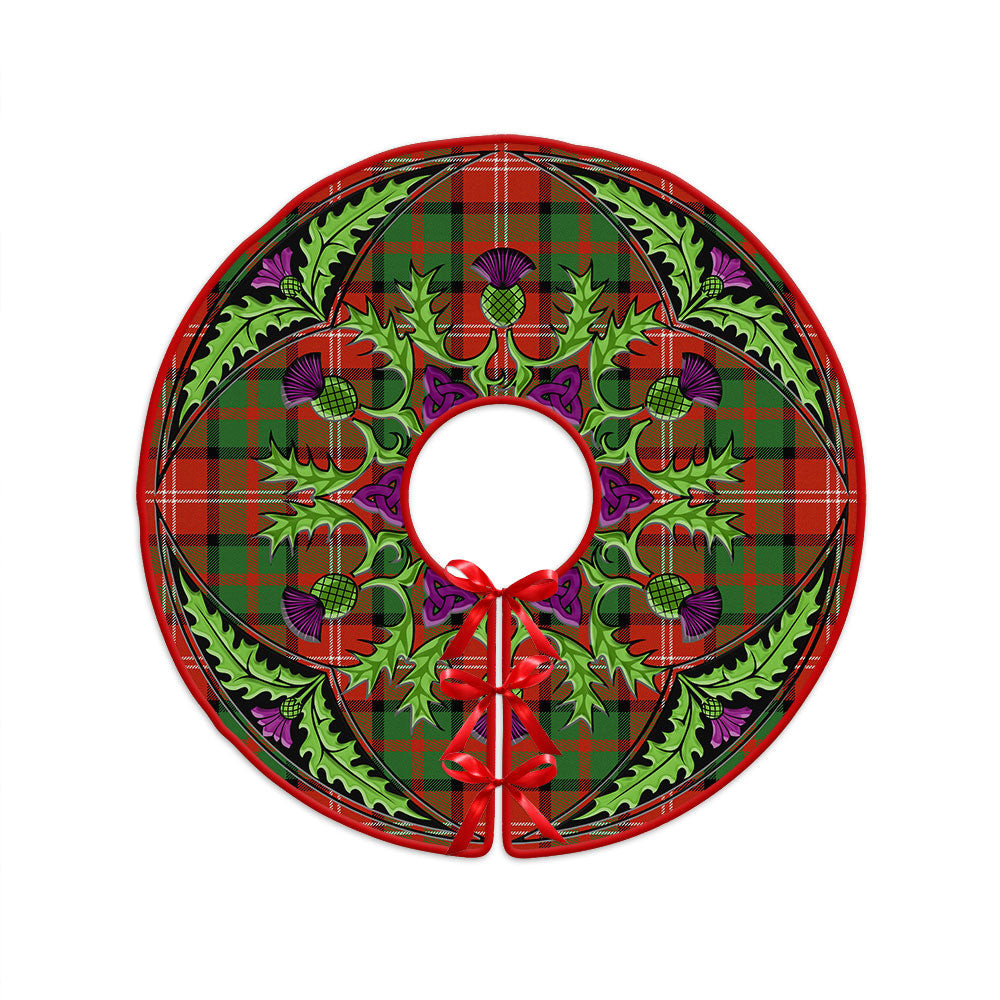 ScotsTee Shop Scottish Nisbet (Nisbit) Ancient Clan Crest Tartan Christmas Tree Skirt Scottish Thistle Design