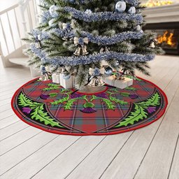 ScotsTee Shop Scottish Sinclair Weathered Clan Crest Tartan Christmas Tree Skirt Scottish Thistle Design