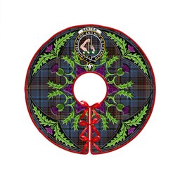 ScotsTee Shop Scottish Renton Modern Clan Crest Tartan Christmas Tree Skirt Scottish Thistle Design
