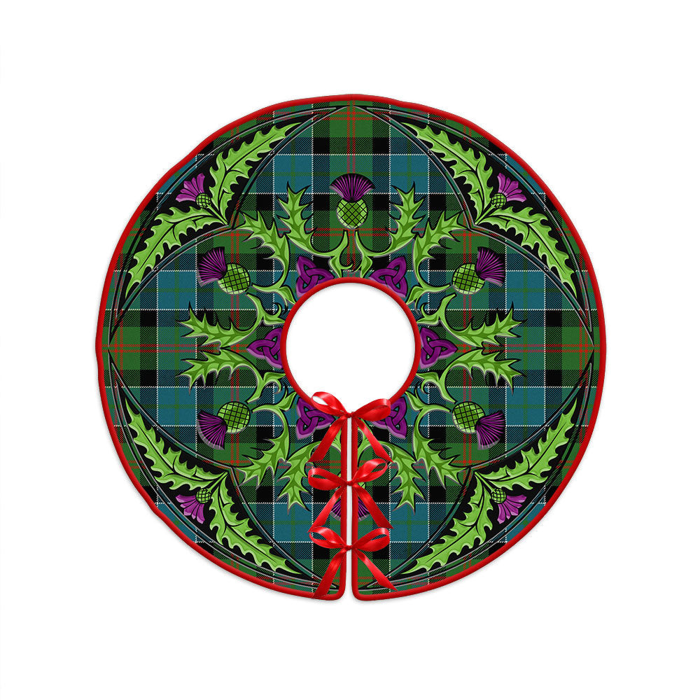 ScotsTee Shop Scottish Paterson Ancient Clan Crest Tartan Christmas Tree Skirt Scottish Thistle Design