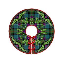 ScotsTee Shop Scottish Paterson Ancient Clan Crest Tartan Christmas Tree Skirt Scottish Thistle Design