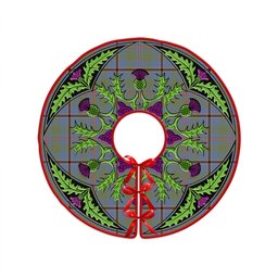 ScotsTee Shop Scottish Snodgrass Weathered Clan Crest Tartan Christmas Tree Skirt Scottish Thistle Design