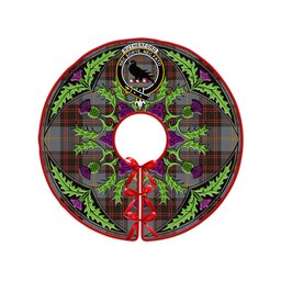ScotsTee Shop Scottish Rutherford Weathered Clan Crest Tartan Christmas Tree Skirt Scottish Thistle Design