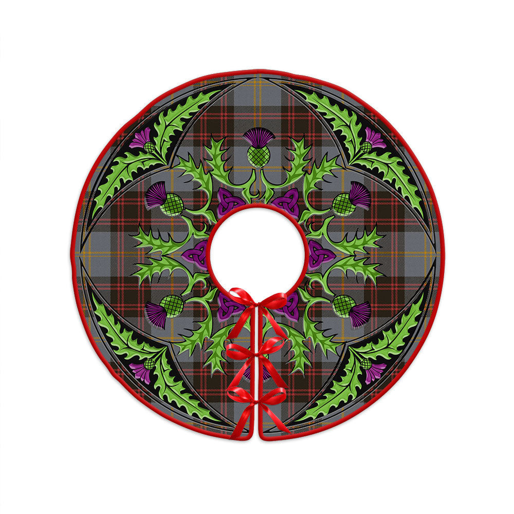 ScotsTee Shop Scottish Rutherford Weathered Clan Crest Tartan Christmas Tree Skirt Scottish Thistle Design