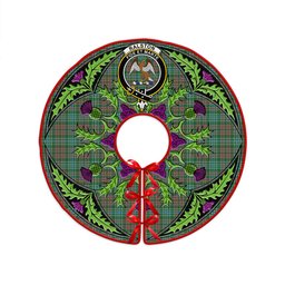 ScotsTee Shop Scottish Ralston US Ancient Clan Crest Tartan Christmas Tree Skirt Scottish Thistle Design