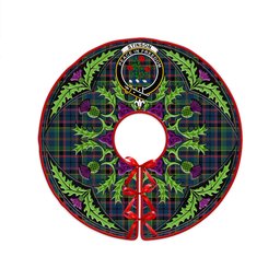 ScotsTee Shop Scottish Stinson (Stephenson Stevenson) Modern Clan Crest Tartan Christmas Tree Skirt Scottish Thistle Design
