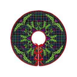 ScotsTee Shop Scottish Stinson (Stephenson Stevenson) Modern Clan Crest Tartan Christmas Tree Skirt Scottish Thistle Design