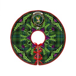 ScotsTee Shop Scottish Stewart Hunting Ancient Clan Crest Tartan Christmas Tree Skirt Scottish Thistle Design