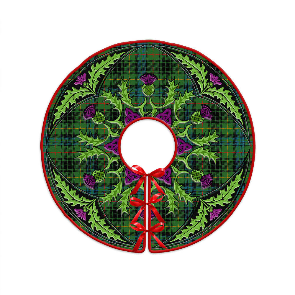 ScotsTee Shop Scottish Stewart Hunting Ancient Clan Crest Tartan Christmas Tree Skirt Scottish Thistle Design