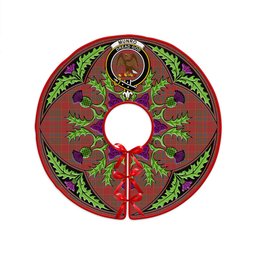 ScotsTee Shop Scottish Munro Weathered Clan Crest Tartan Christmas Tree Skirt Scottish Thistle Design