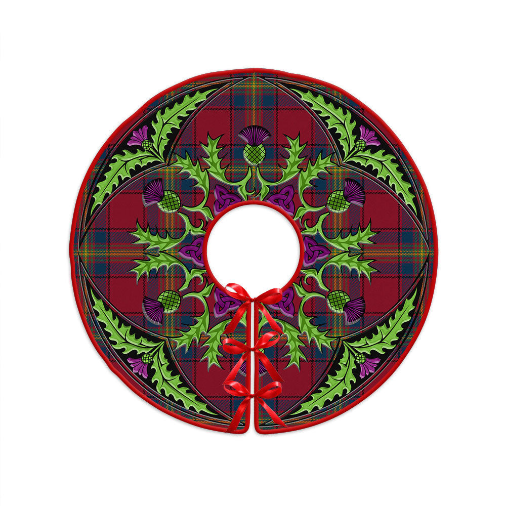 ScotsTee Shop Scottish Oliver Modern Clan Crest Tartan Christmas Tree Skirt Scottish Thistle Design