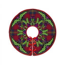 ScotsTee Shop Scottish Oliver Modern Clan Crest Tartan Christmas Tree Skirt Scottish Thistle Design