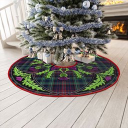 ScotsTee Shop Scottish Rankin Modern Clan Crest Tartan Christmas Tree Skirt Scottish Thistle Design