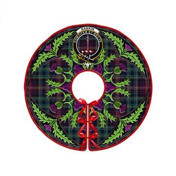 ScotsTee Shop Scottish Rankin Modern Clan Crest Tartan Christmas Tree Skirt Scottish Thistle Design