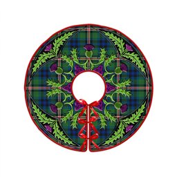 ScotsTee Shop Scottish Reid (Mill City) Modern Clan Crest Tartan Christmas Tree Skirt Scottish Thistle Design
