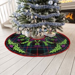 ScotsTee Shop Scottish Nairn Modern Clan Crest Tartan Christmas Tree Skirt Scottish Thistle Design