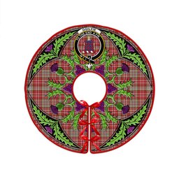 ScotsTee Shop Scottish Ogilvie Weathered Clan Crest Tartan Christmas Tree Skirt Scottish Thistle Design